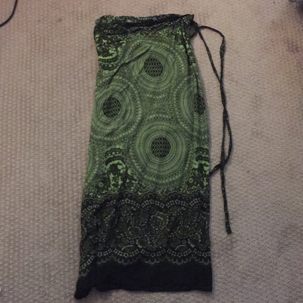 Green and black wrap around sarong